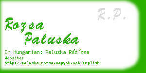 rozsa paluska business card